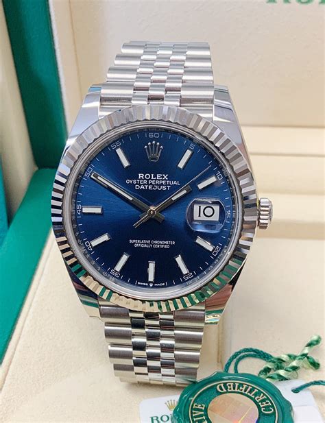 buy ladies rolex datejust blue|rolex datejust blue face 41mm.